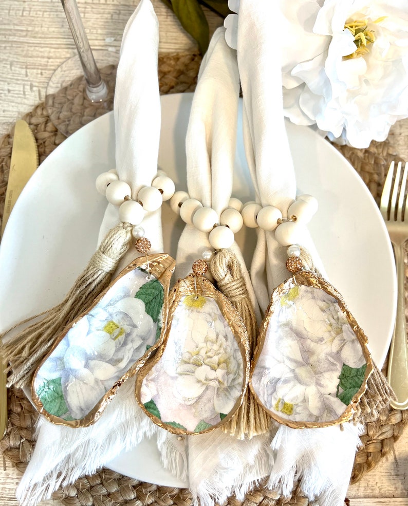 WendyClareDesigns Magnolia Oyster Napkin Ring