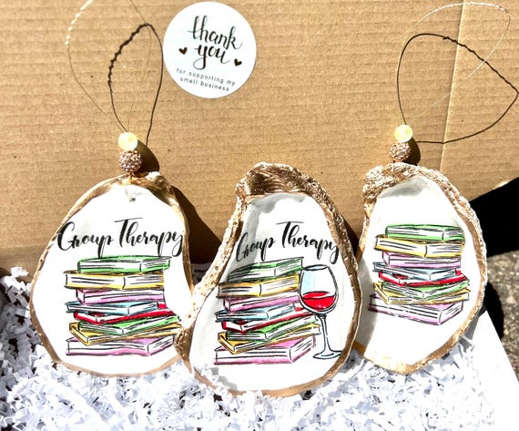 Book club Ornament. Reading ornament. Book club gift idea. Book club christmas. Book club secret santa. Book club stocking stuffer idea.