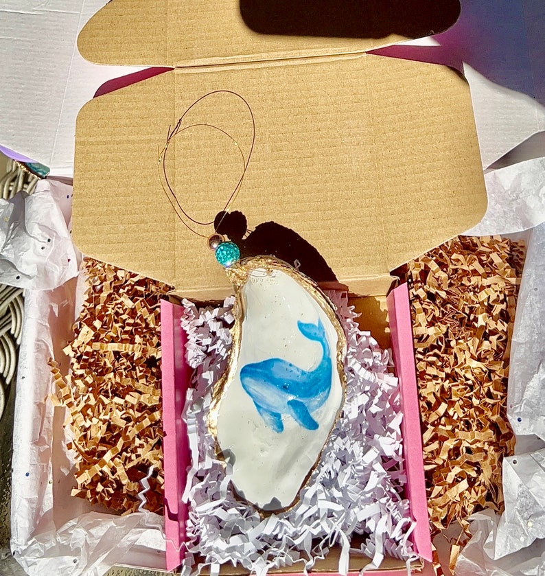 WendyClareDesigns Whale Oyster Shell Ornament - Thumbnail 2