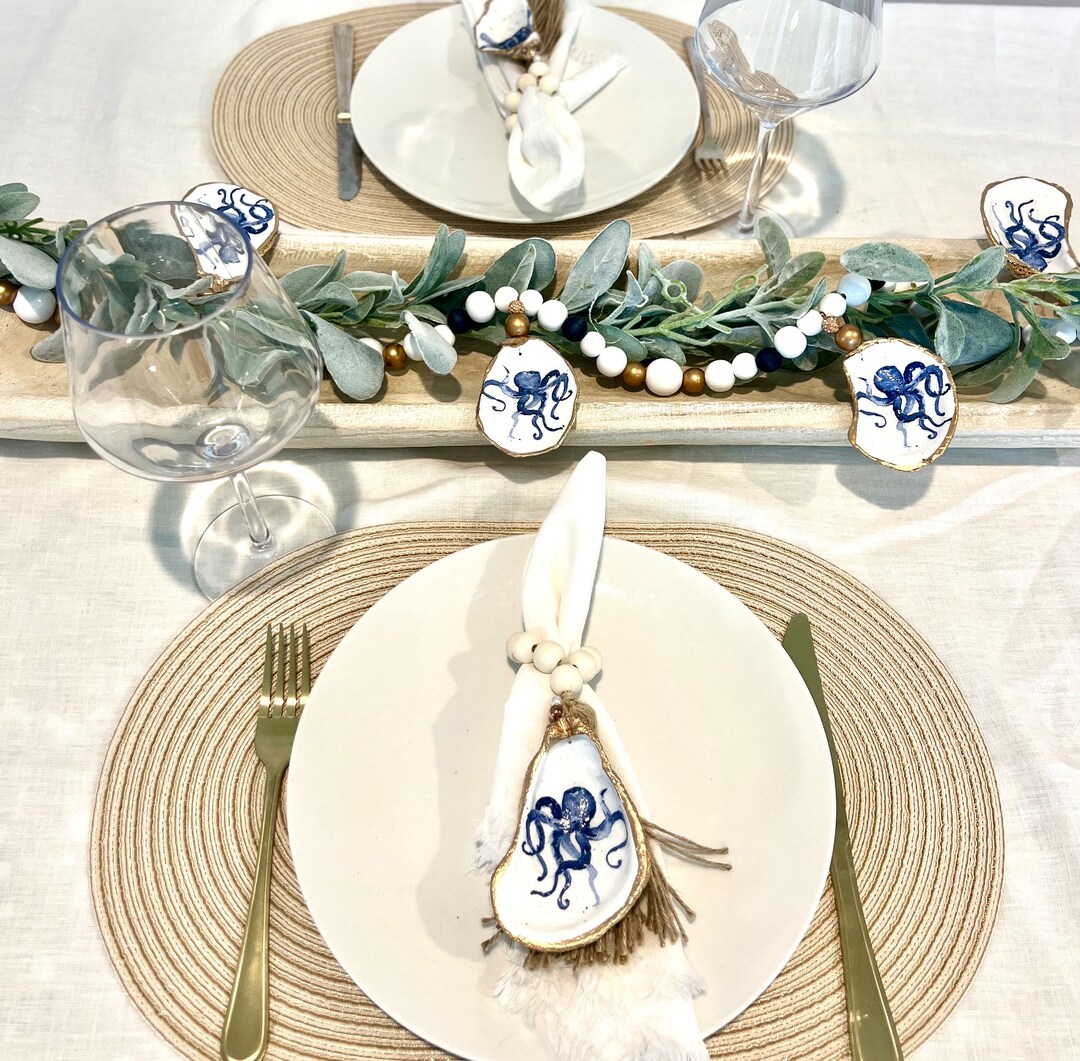 Coastal Wedding Reception Decor Set Coastal Shell Garland Centerpiece ...