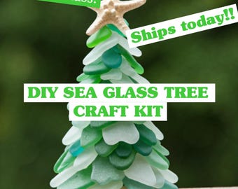 SEA GLASS CHRISTMAS Tree craft kit|Diy Sea Glass Tree kit|Christmas craft activity kit|Sea Glass activity kit| Sea glass tree craft Diy kit