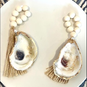 Küsten Hochzeitsgastgeschenke. Vergoldeter Serviettenring. Oyster Serviettenring. Austernmuschel Gastgeschenk Verlobung Hochzeit Namen Karte/Favorit/Geschenk
