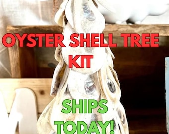OYSTER SHELL CHRISTMAS Tree craft kit|Diy Christmas Tree kit|Christmas craft activity kit|Beach activity kit|Christmas craft Diy kit