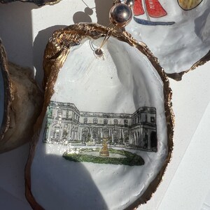 Newport-themed Oyster Shell Ornament Set. Newport RI Christmas