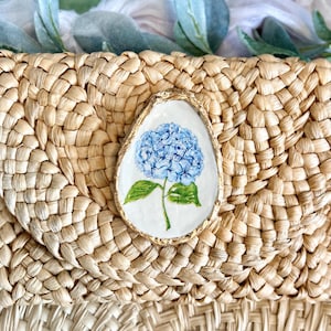 Hydrangea Oyster Shell Clutch Purse Newport Wedding Guest Clutch | Coastal New England Handbag Nantucket, Cape Cod & Martha’s Vineyard Style