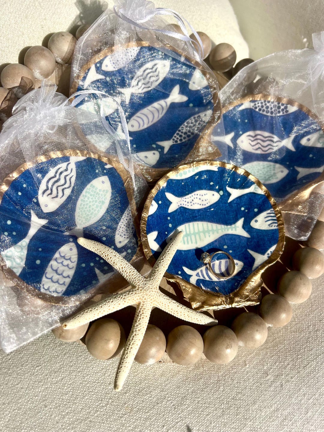 Shell Favour She’s a Catch Fish Scallop Shell Favor Coastal Bridal Shower Favor ...