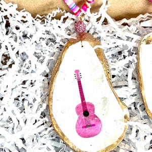 Lover guitar swiftie ornament gift. Eras tour gift handmade shell Ornament friendship bracelet.  Birth-tay gift idea. Merry Swiftmas gift