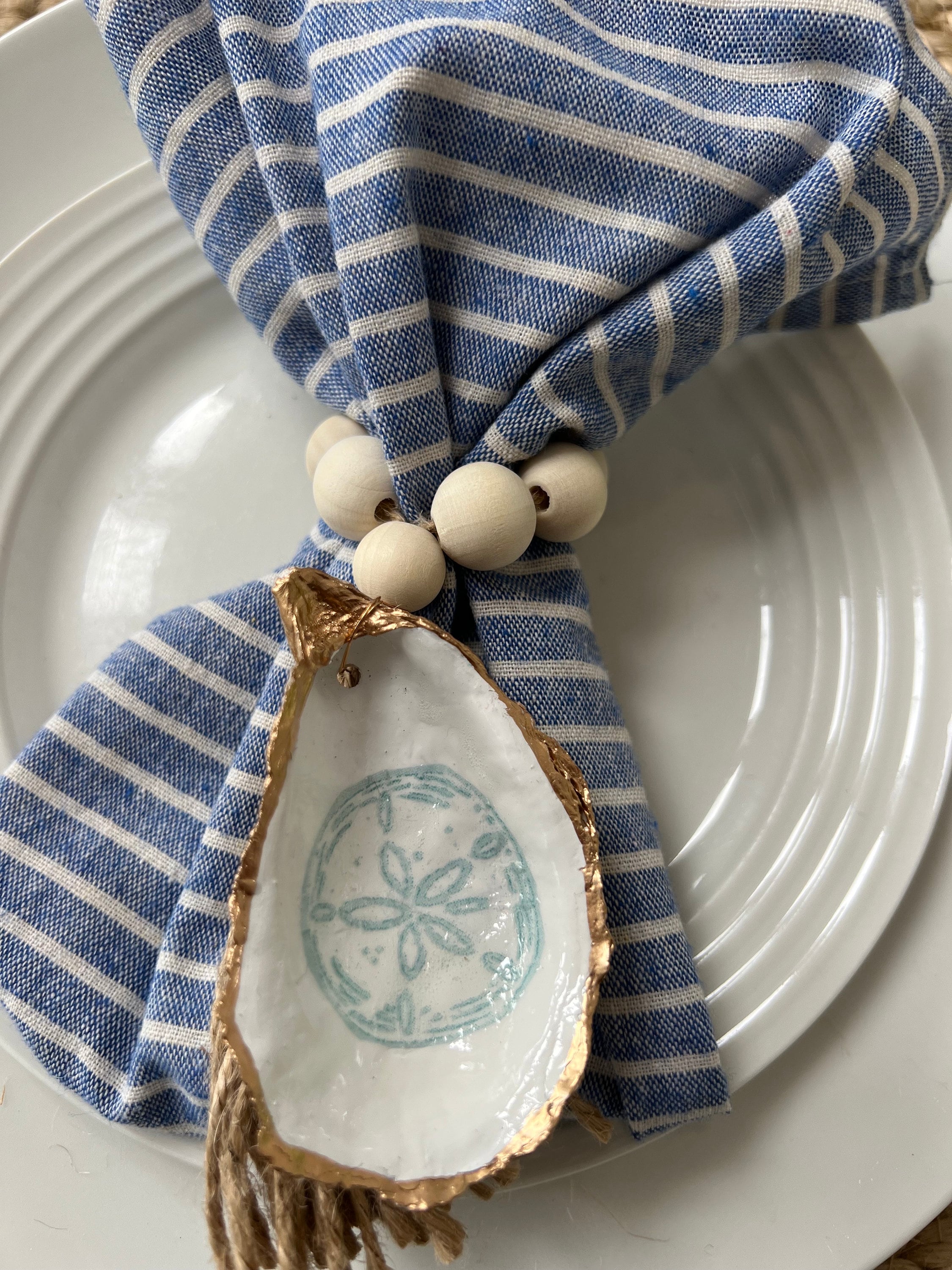 GORGECRAFT 4er Set Meeresserviettenringe - Seestern, Muschel, Seepferdchen Design