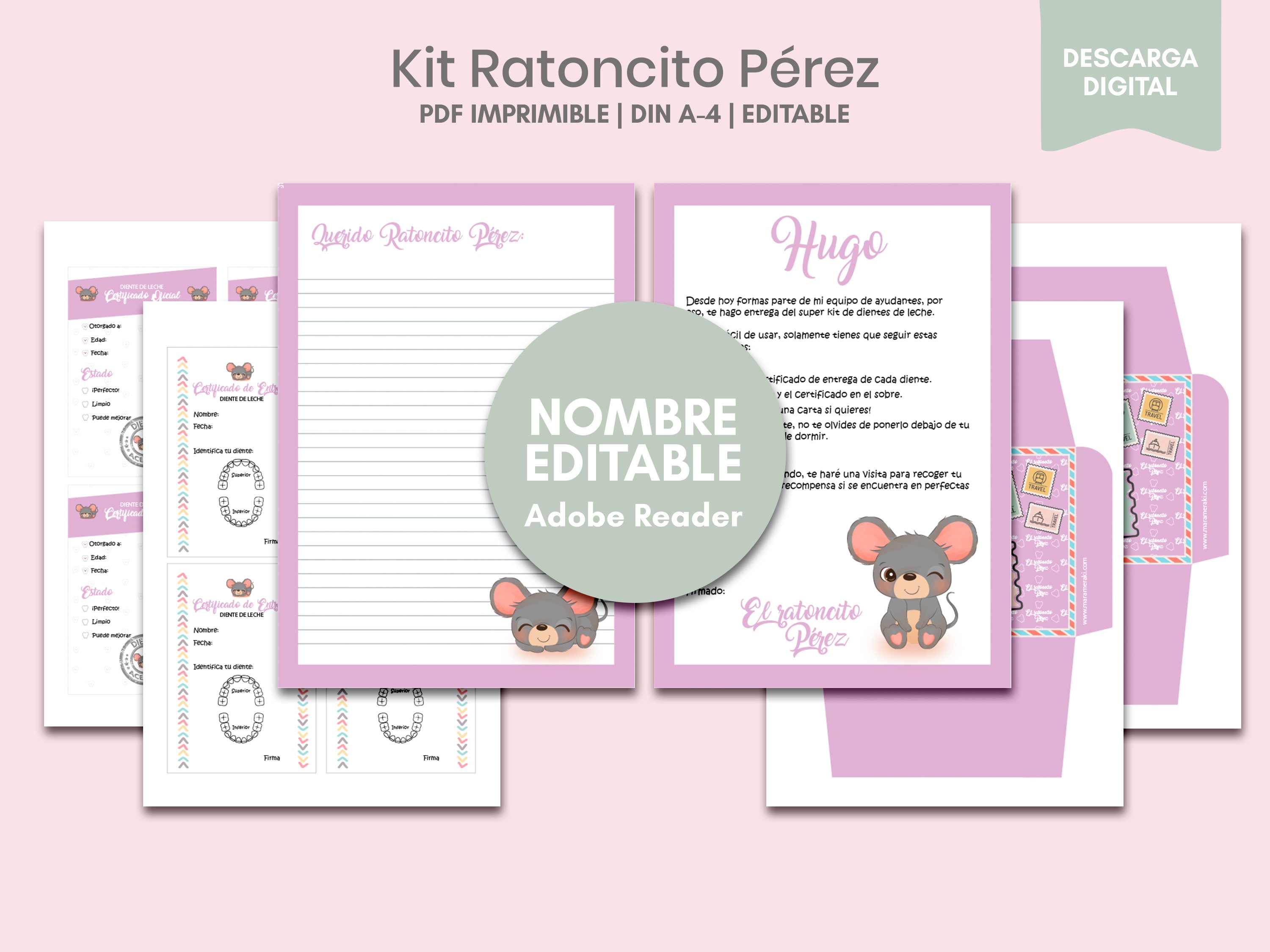 El Ratoncito Pérez Kit Printable Customizable - Etsy