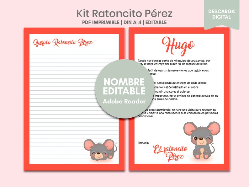 Kit El Ratoncito Pérez - Imprimible - Personalizable - Certificados ...