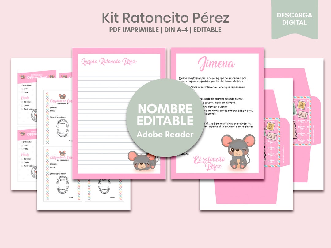 El Ratoncito Pérez Kit Printable Customizable Certificates to Complete ...