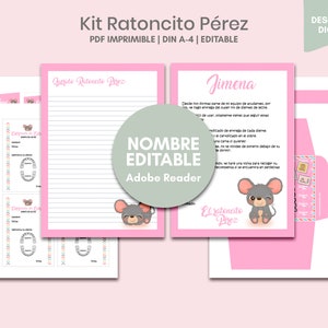 Kit El Ratoncito Pérez Imprimible Personalizable Certificados para ...