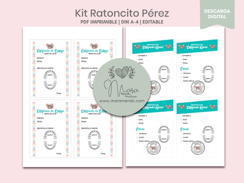 Kit El Ratoncito Pérez - Imprimible - Personalizable - Certificados ...
