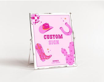 Editable last rodeo themed party bar/custom sign, cowgirl inspired party sign, perfect for bachelorettes, bridal showers & hen party's