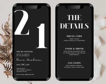 Convite digital para aniversário de 21 anos, convite para aniversário de 21 anos, convite para 21 anos, convite digital para 21 anos, convite de aniversário mono, convite para 21 anos, festa de 21 anos