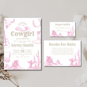 Western Cowgirl baby shower invitation a little cowgirl rodeo wild west theme invite country girl video invitation digital editable template