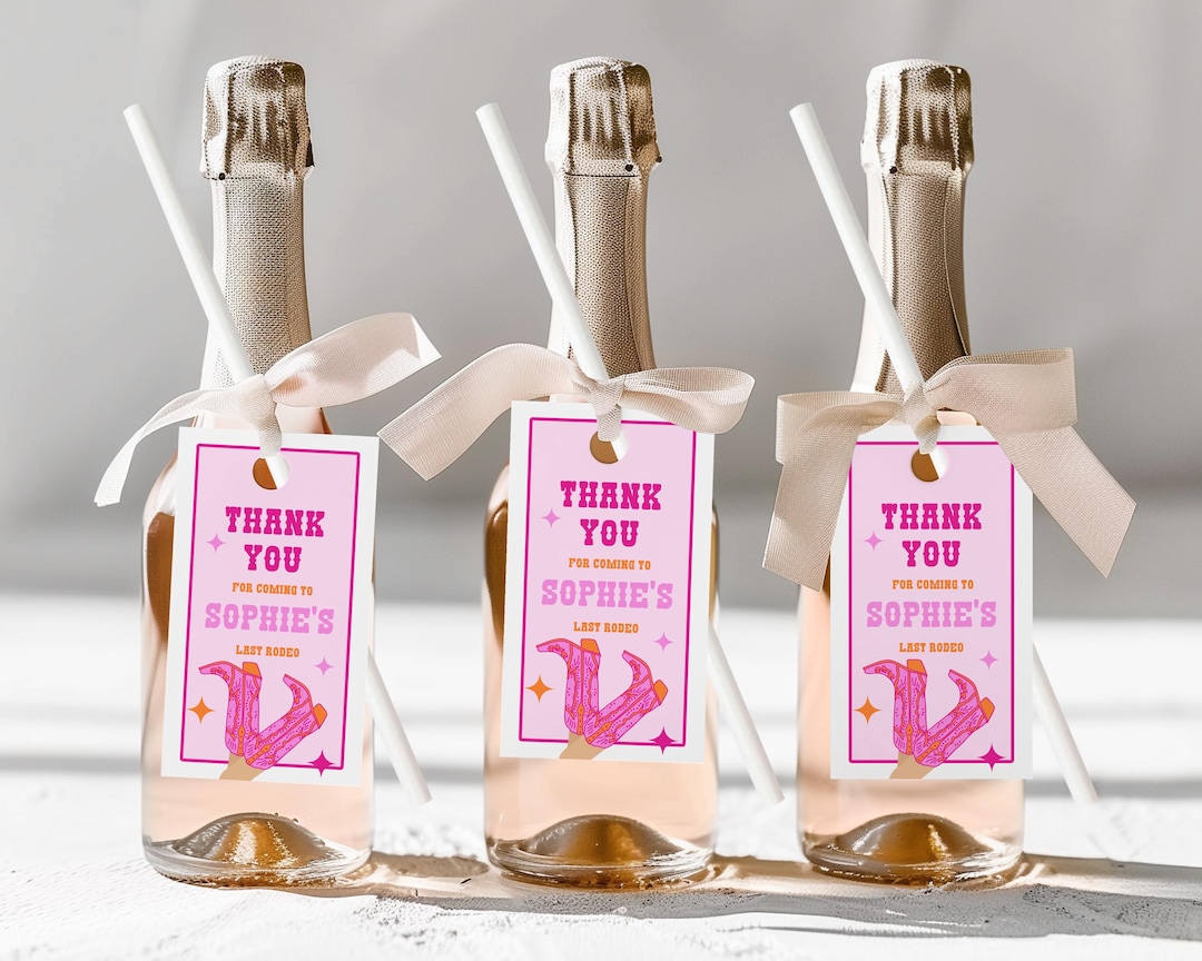 Editable Thank You Tags, Last Rodeo Bachelorette Party, Hen Party Thank ...