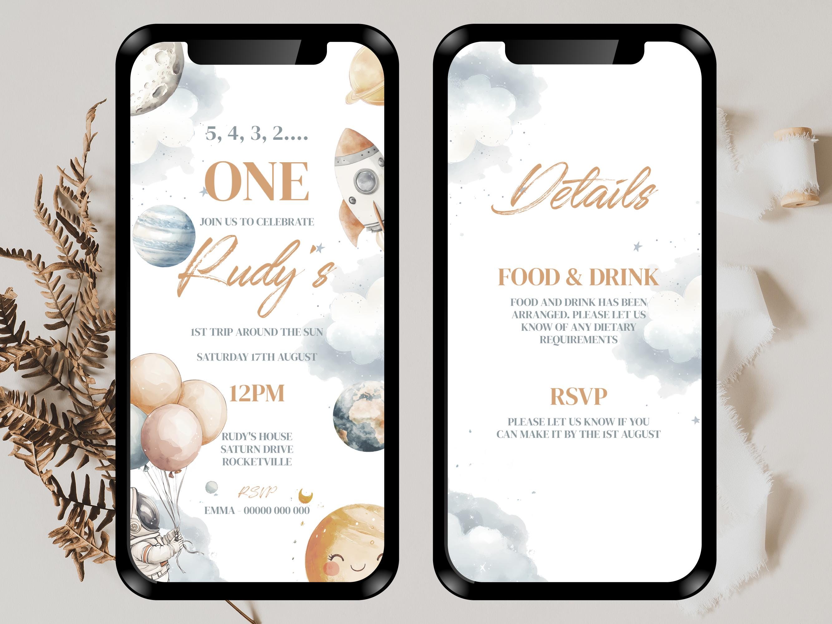 Outer Space Invitation Template Rocket Ship Adventure Planets