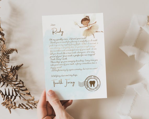 Editable tooth fairy letter printable tooth fairy note first tooth certificate tooth fairy receipt lost tooth keepsake instant tooth letter