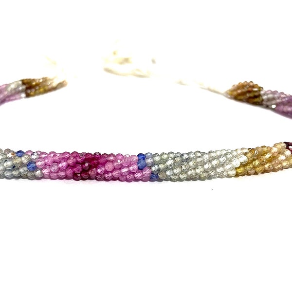 Natural Multi Sapphire Faceted Rondelle Beads Multi Sapphire Beads Multi Rainbow Beads Sapphire Beads Strand Sapphire Multi Beads Wholesale