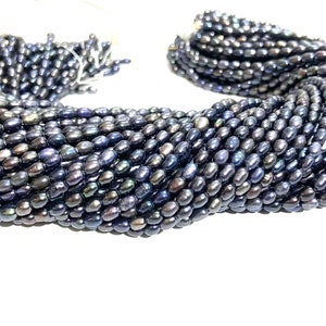 Natural Freshwater Pearl Oval Beads Black Pearl Beads Freshwater Pearl Beads Pearl Jewelry Beads Pearl Smooth Beads Wholesale Beads.