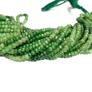 Perline rondelle sfaccettate in tsavorite Perline rondelle in tsavorite Perline per gioielli in tsavorite Perline per creazione di gioielli Vendita all'ingrosso di perline.