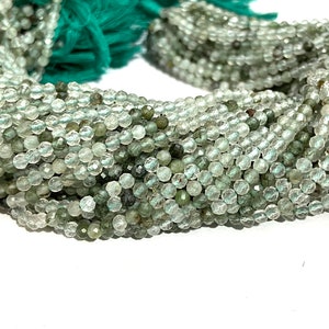Perles rondelles facettées en fluorite verte - 3 mm, brin 13 pouces