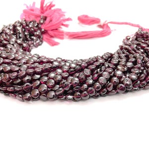Garnet Smooth Coin Beads: 6mm Natural Gemstone, 13 Inch Strand