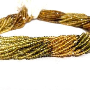 Petrol Tourmaline Faceted Rondelle Beads: 2.5mm Shaded Strand