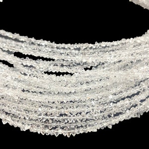 AAA+ Herkimer Diamant Perlen: Facettierte Quarz-Nuggets, 15-Zoll-Strang