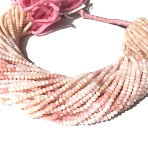 Pink Opal Faceted Rondelle Beads: Shaded Gemstone Jewelry (3.5mm, 13 Inches)