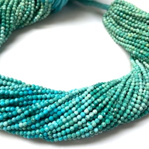 Arizona Turquoise Beads: 2.5mm Faceted Rondelle Beads, 13 Inch Strand
