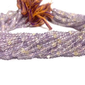 Perline di ametrina naturale sfaccettata Rondelle Perline di ametrina Perline per la creazione di gioielli Perline di pietre preziose di ametrina Perline all'ingrosso di gioielli di ametrina