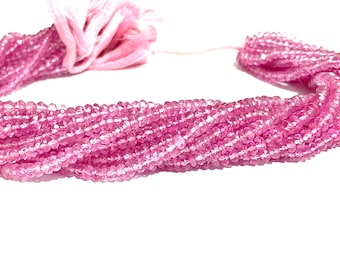 Pink Topaz Faceted Rondelle Beads Natural Pink Topaz Beads Topaz Jewelry Beads Topaz Coated Beads Topaz Faceted Beads Wholesale Beads
