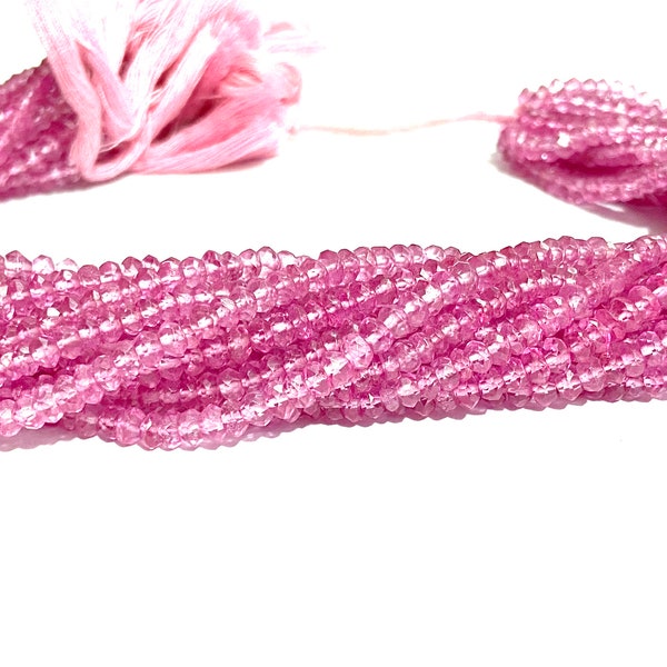 Pink Topaz Faceted Rondelle Beads Natural Pink Topaz Beads Topaz Jewelry Beads Topaz Coated Beads Topaz Faceted Beads Wholesale Beads