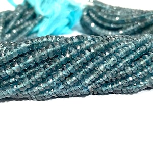 AAA+ Kyanite Faceted Rondelle Beads Indigo Kyanite Beads Kyanite Rondelle Beads Kyanite Strand Kyanite Jewelry Kyanite Beads Wholesale Beads