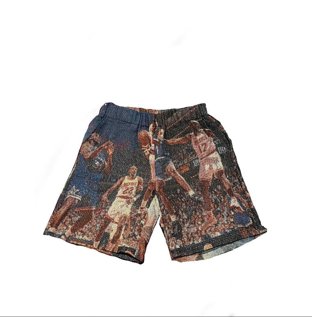 Men Vintage NBA Just EMP Shorts Throwback LOGO Basketball Pants – EMPSHOP