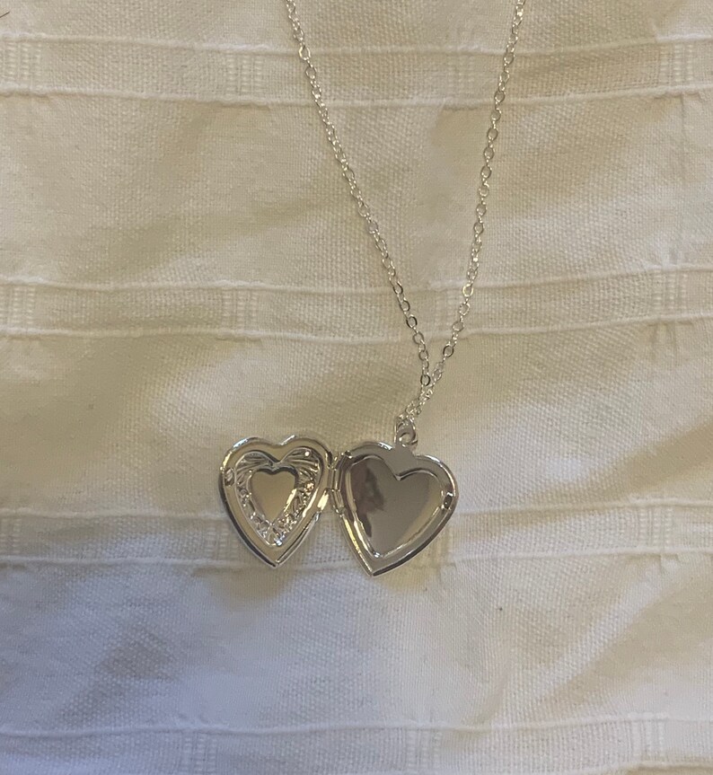 Silver Heart Locket Necklace Etsy UK