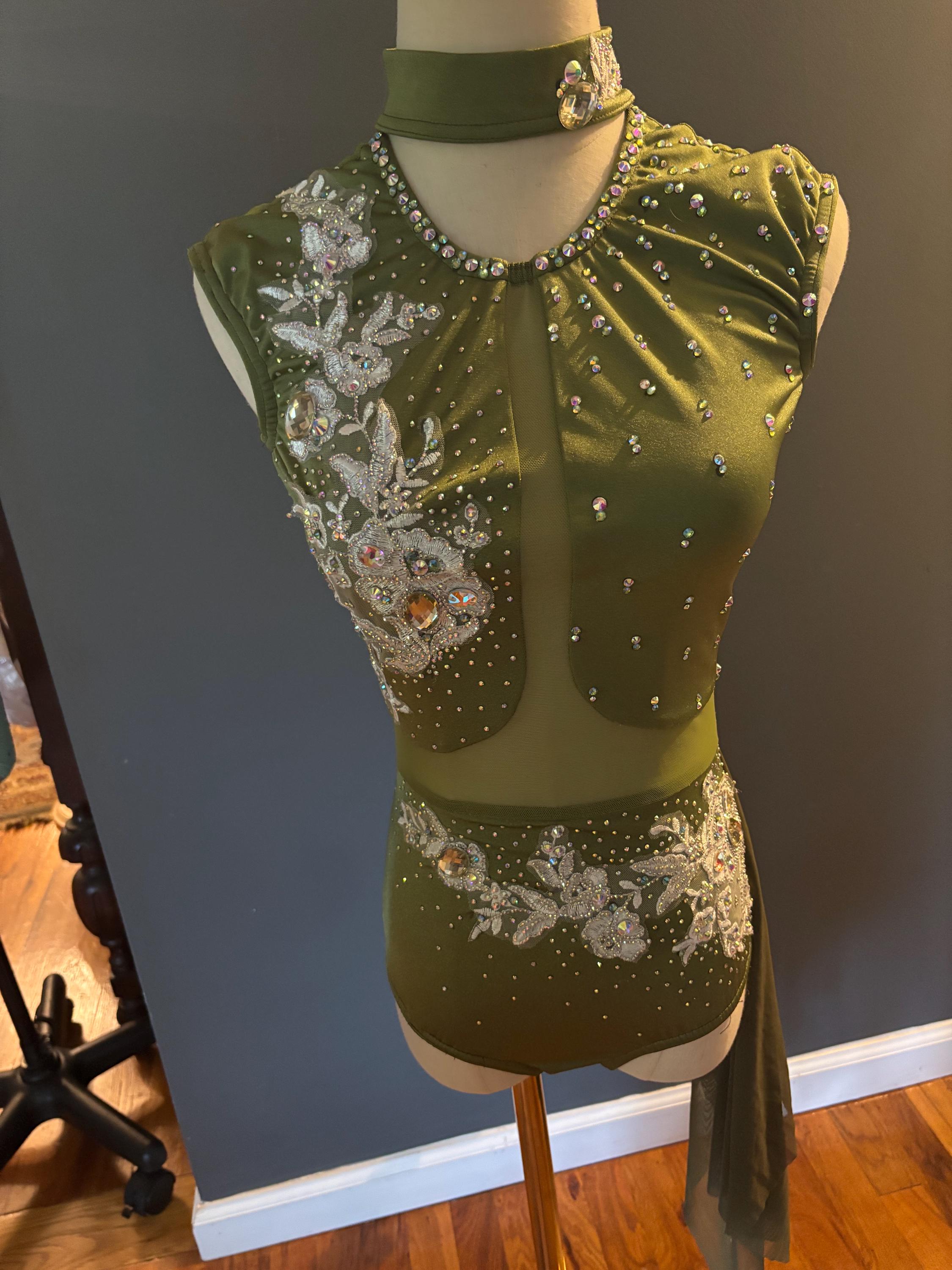 green lyrical dance dress AXS olive green lyrical