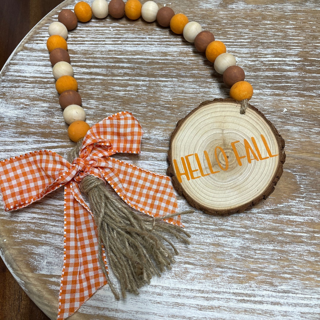 Fall Wood Bead Garland Fall Tiered Tray Decor Fall Bead Etsy