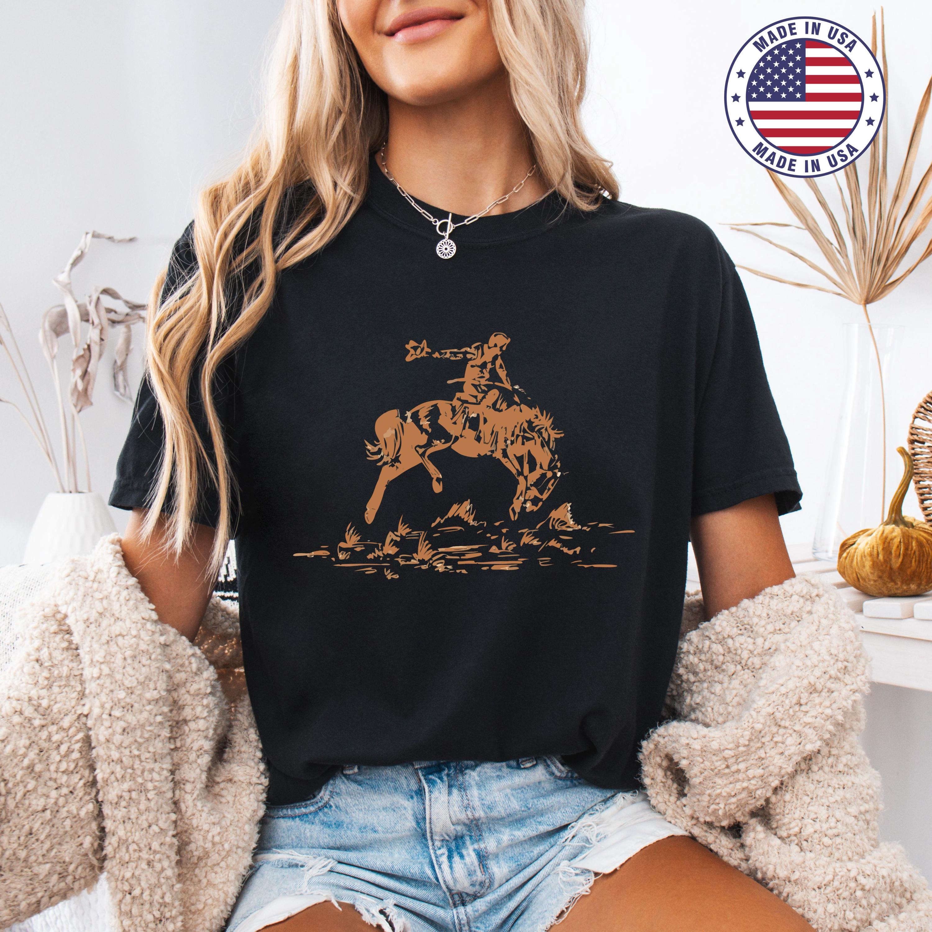 Western Cowboy Bronc Rider Rodeo Comfort Colors T-shirt, Country ...