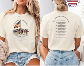 Custom Two Side Descendant of A Patriot 250th US Anniversary Comfort Colors® T-shirt, Revolutionary War Heritage Family Name DAR SAR Tee