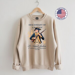 Custom Descendant of a Patriot Shirt, Personalized DAR SAR T-Shirt, Heritage Family Name Tee, Custom Ancestry Shirt, Patriotic Gift image 5