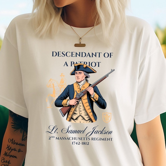 Custom Descendant of a Patriot Shirt, Personalized DAR SAR T-Shirt, Heritage Family Name Tee, Custom Ancestry Shirt, Patriotic Gift