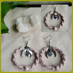 Moon hoop earrings