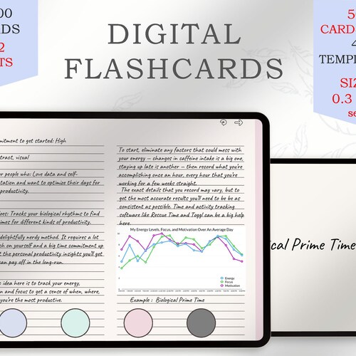 48 Digital Flashcards Study Cards for Goodnotes Notability Etsy