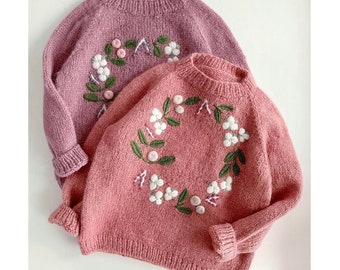 Flower cardigan, Kids Name Sweater, Personalized Name Sweater, Hand Embroidered Baby Sweater, Crochet Cardigan Flower Sweater Alpaca sweater