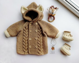 Corgi cardigan , Custom baby sweater, crochet cardigan , organic baby clothes, Wool cardigan, new mom gift basket, personalized baby booties