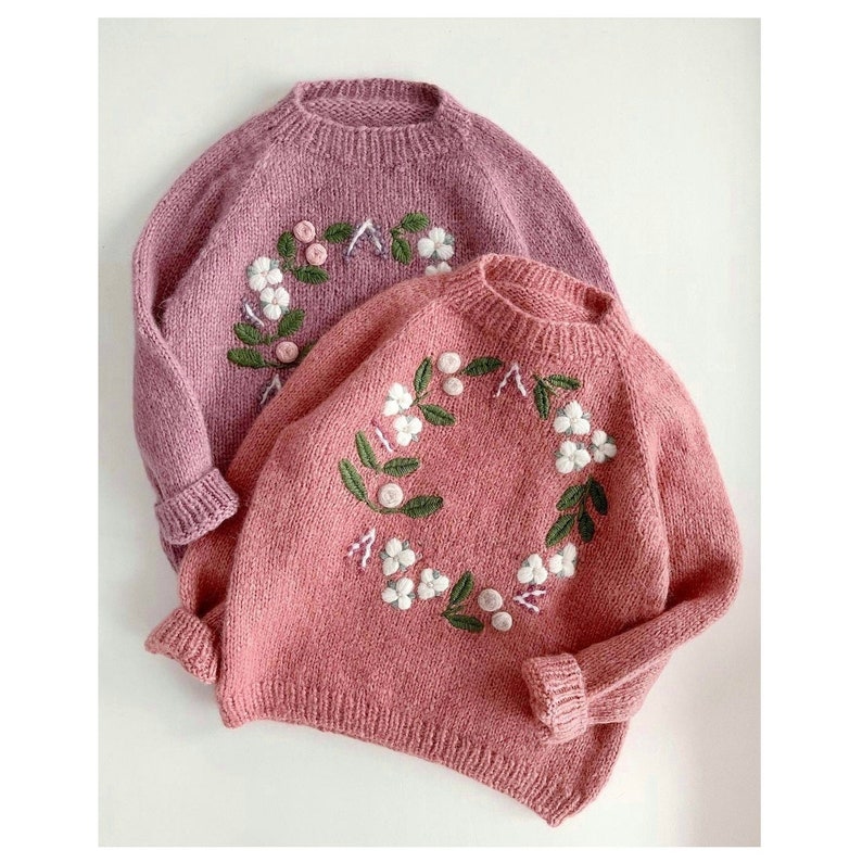 Floral pattern Alpaca sweater, Flower sweater, Baby Name Sweater, Custom baby Sweater Girl Embroidered Sweater Crochet Cardigan Gift newborn image 2