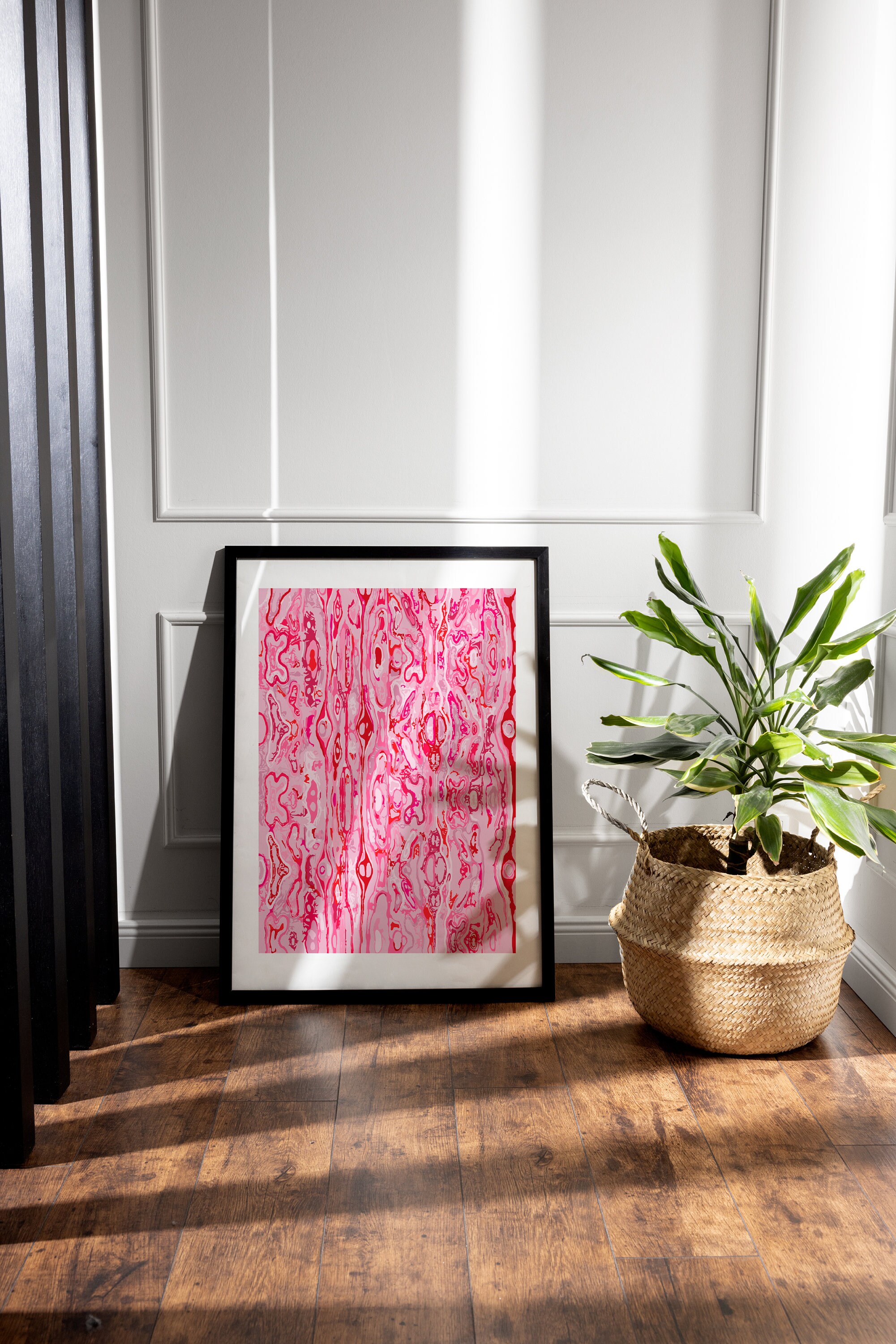 Pink and Red Wall Art Poster Abstract Maximalist Decor Art Print